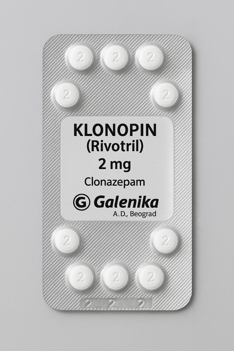 Buy Klonopin Rivotril Galenika 2mg Online for Anxiety and Seizures