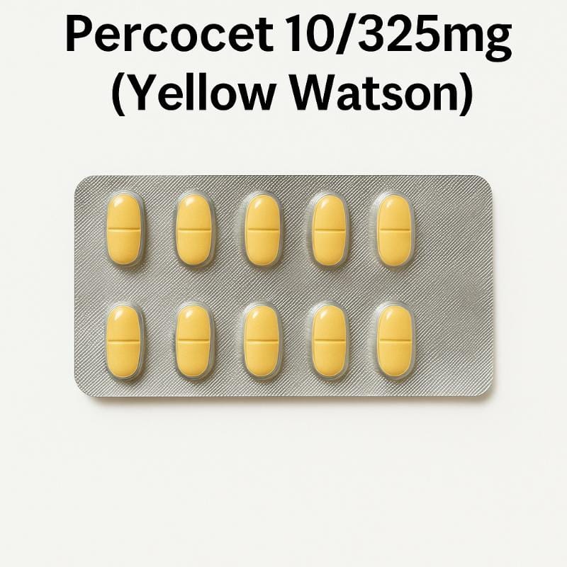 Buy Percocet 10/325mg Yellow Watson Online for Severe Pain Relief